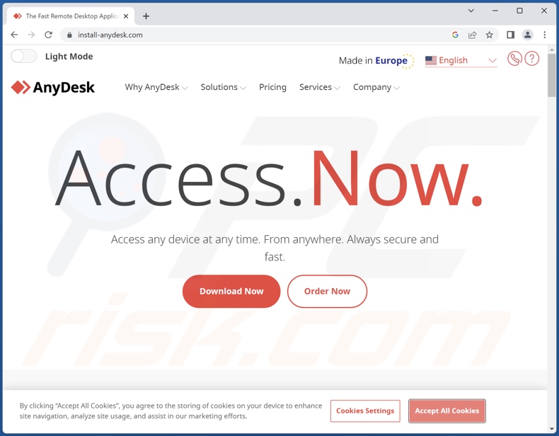 Sitio web falso de AnyDesk que hace proliferar el malware ladrón Rhadamanthys