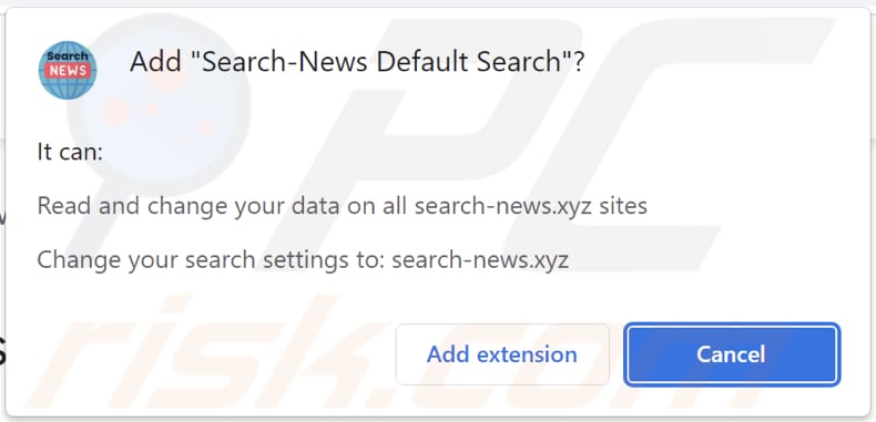 El secuestrador del navegador Search-News Default Search pide permisos