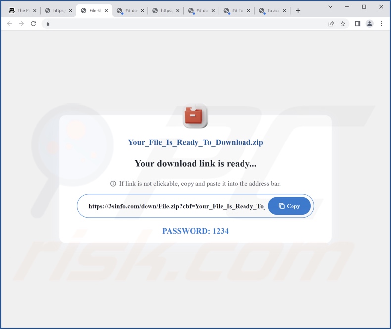 Página web que promociona el adware Split Files