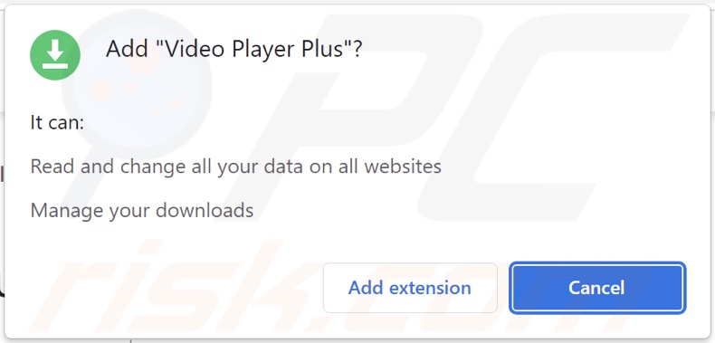 El adware Video Player Plus solicita varios permisos