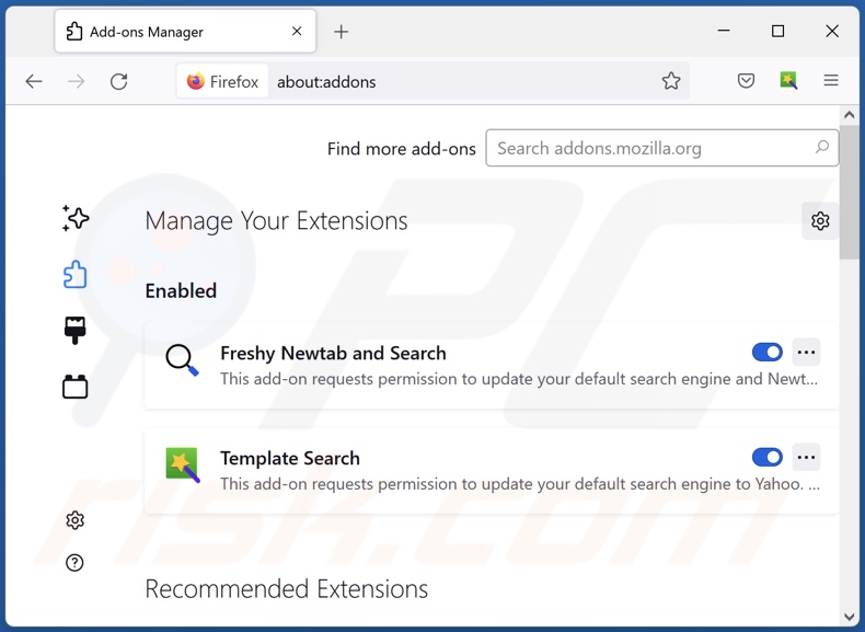 Eliminar las extensiones de Mozilla Firefox relacionadas con search.worldwideclockextension.com
