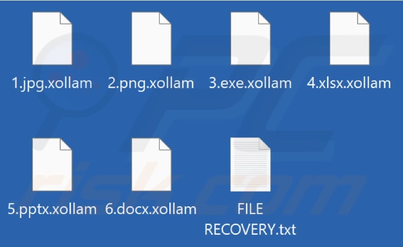 Files encrypted by Xollam ransomware (.xollam extension)