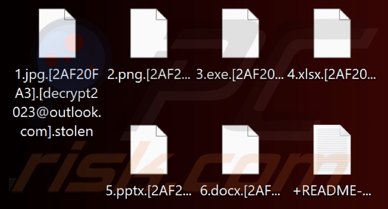 Archivos encriptados por el ransomware Stolen (Makop) (extensión .stolen)