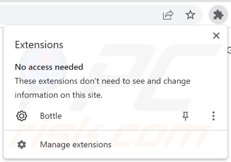 El secuestrador del navegador Bottle deniega el acceso a la lista de extensiones de Chrome