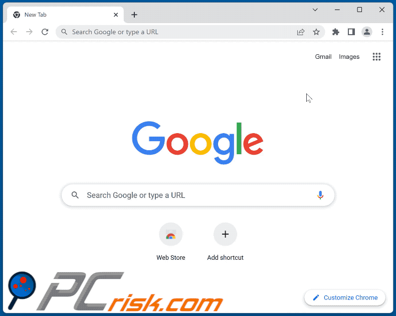 El secuestrador del navegador Bottle impide el acceso a la lista de extensiones de Chrome (GIF)