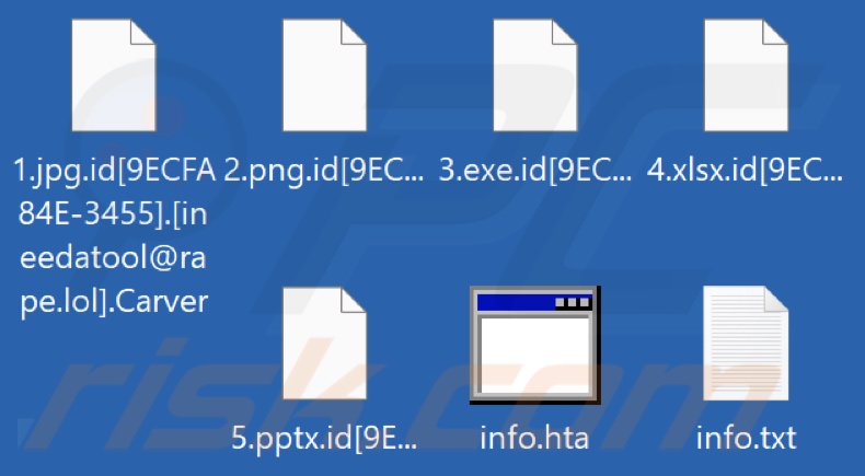 Archivos encriptados por el ransomware Carver (extensión .Carver)