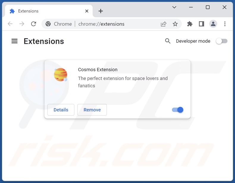 Eliminar las extensiones de Google Chrome relacionadas con cosmosextension.com