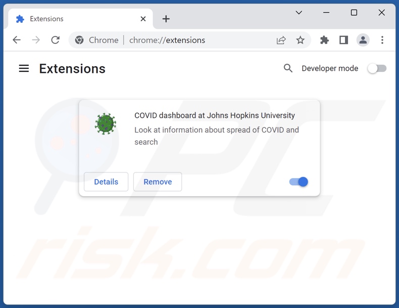 Cómo eliminar las extensiones de Google Chrome relacionadas con COVID Dashboard