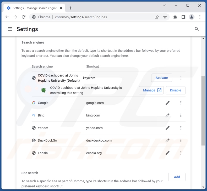 Cambiar el motor de búsqueda predeterminado de Google Chrome