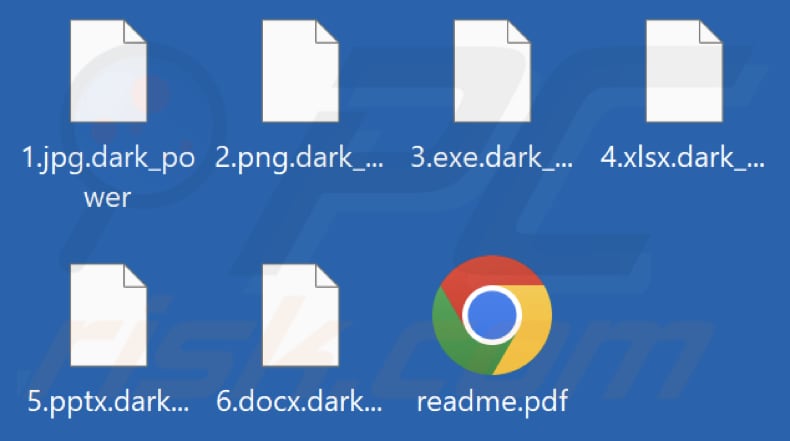 Archivos cifrados por el ransomware Dark Power (extensión .dark_power)
