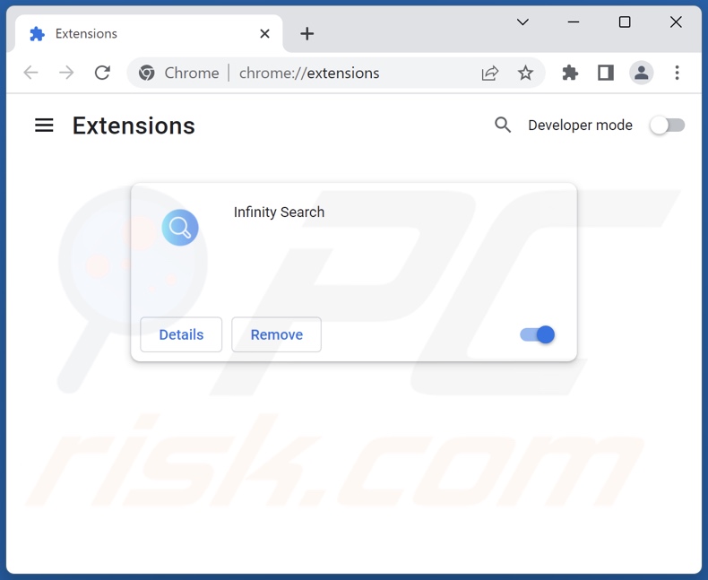 Cómo eliminar las extensiones de Google Chrome relacionadas con search.infinity-searches.com