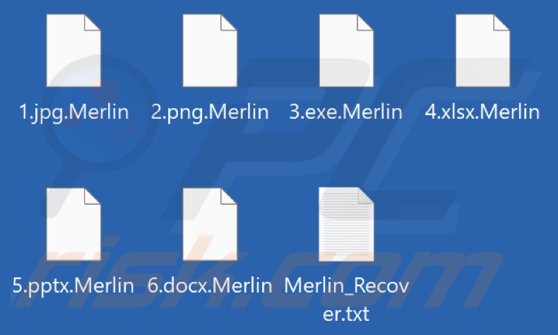 Archivos cifrados por el ransomware Merlin (extensión .Merlin)