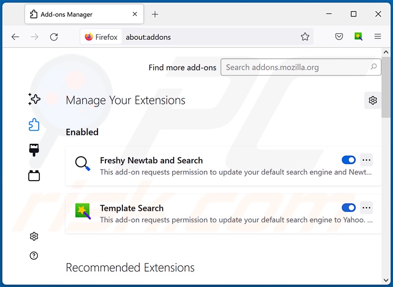 Eliminar extensiones de Mozilla Firefox relacionadas con dmiredindee.com