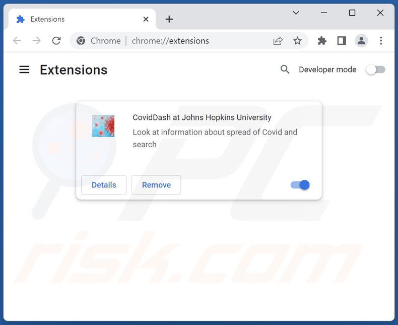 Cómo eliminar las extensiones de Google Chrome relacionadas con coviddashboard.extjourney.com