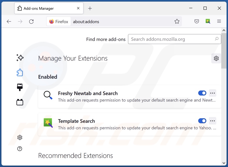 Eliminar extensiones de Mozilla Firefox relacionadas con coviddashboard.extjourney.com