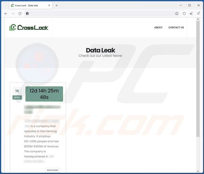 Crosslock ransomware sitio de fuga de datos