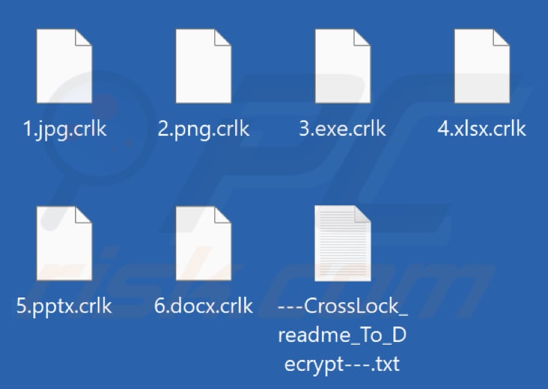 Archivos cifrados por el ransomware CrossLock (extensión .crlk)