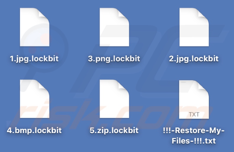 Archivos cifrados por el ransomware LockBit
