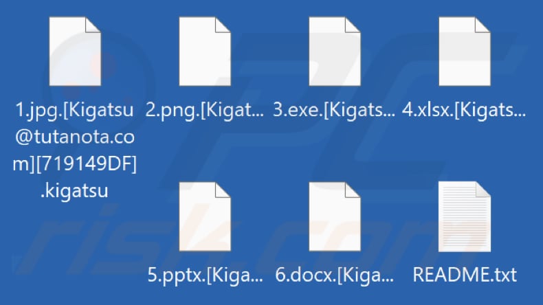 Archivos cifrados por el ransomware Proton (extensión .kigatsu)