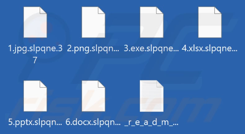 Archivos cifrados por el ransomware Rorschach (con una cadena de caracteres aleatorios y un número de dos dígitos como extensión)
