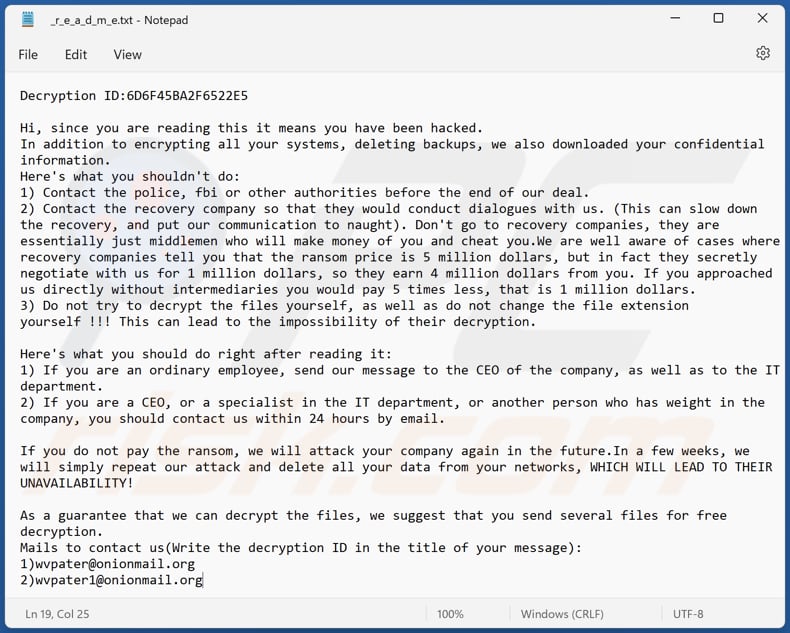 Archivo de texto del ransomware Rorschach (_r_e_a_d_m_e.txt)