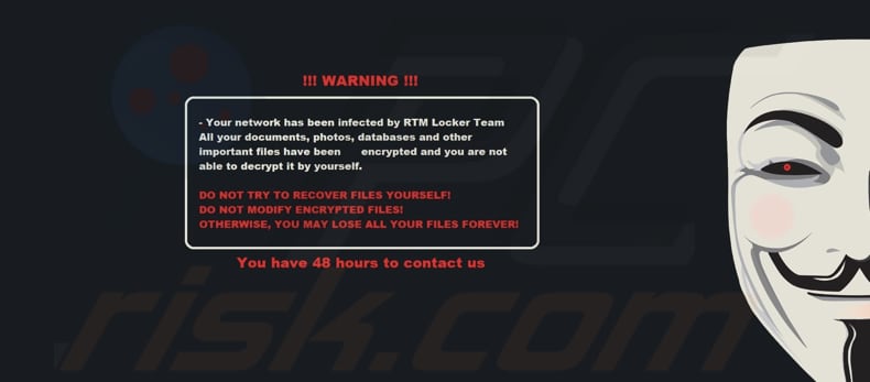 Fondo de escritorio del ransomware RTM Locker