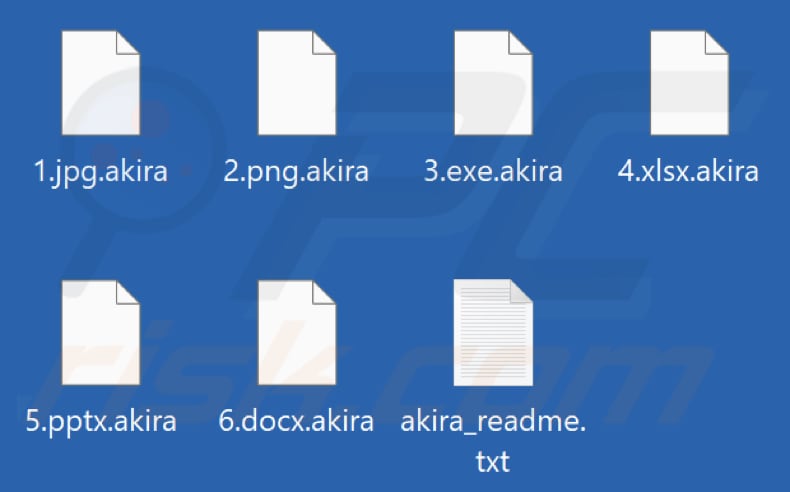 Archivos cifrados por el ransomware Akira (extensión .akira)