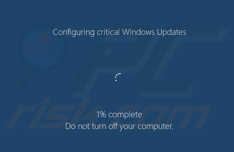 Falsa actualización de Windows del ransomware BIG HEAD mostrada durante el cifrado