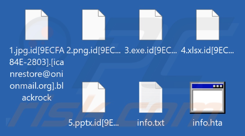 Archivos encriptados por el ransomware BlackRock (extensión .blackrock)