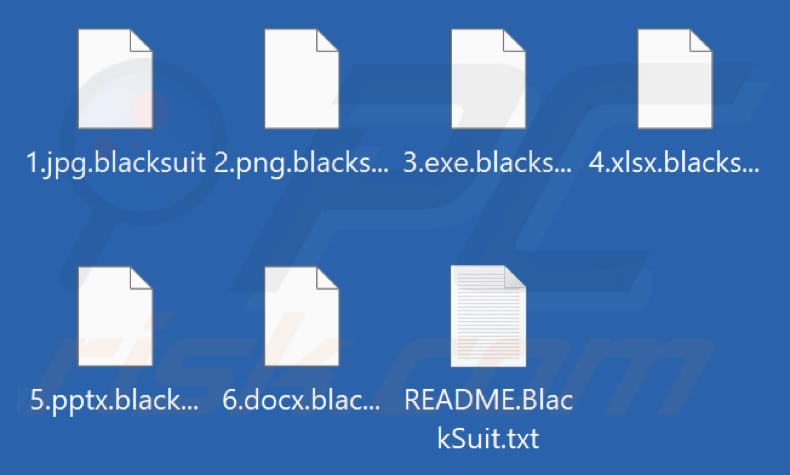Archivos cifrados por BlackSuit ransomware (extensión .blacksuit)
