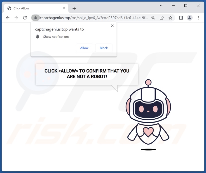 redireccionamientos emergentes de captchagenius[.]top