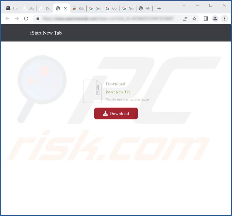 Sitio web utilizado para promocionar el secuestrador del navegador iStart New Tab