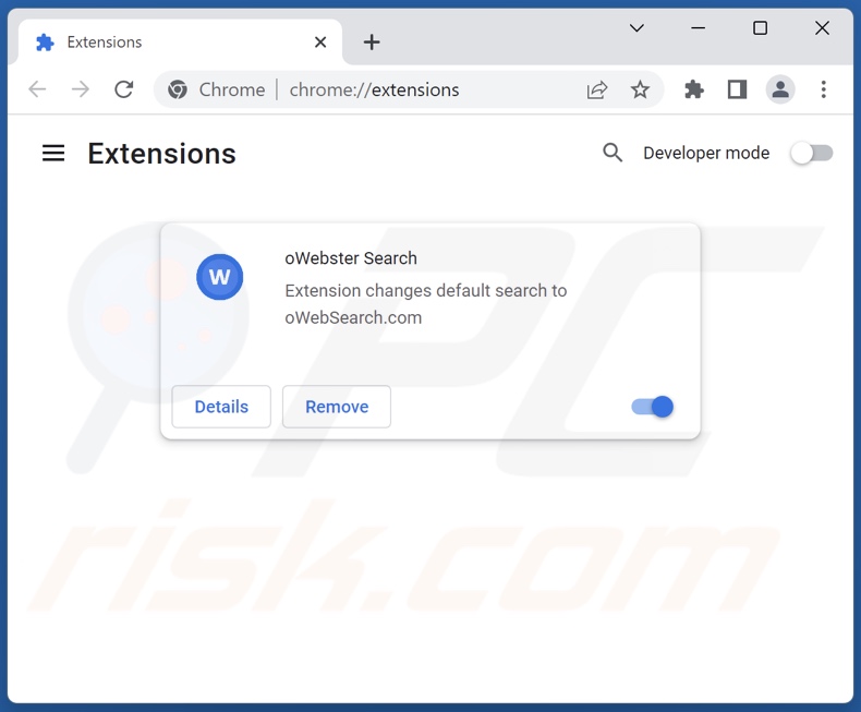 Eliminar extensiones de Google Chrome relacionadas con owebsearch.com