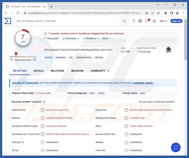 Malware para Android PixBankBot