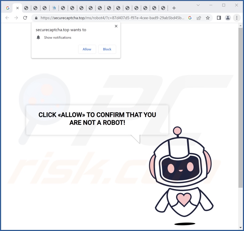 redireccionamientos emergentes de securecaptcha[.]top