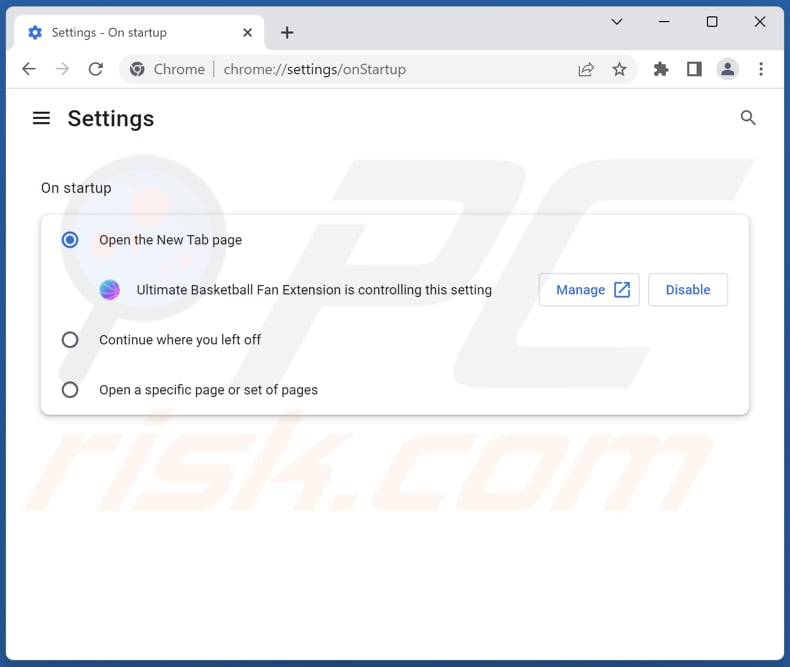 Eliminación de search.basketball-fan.com de la página principal de Google Chrome