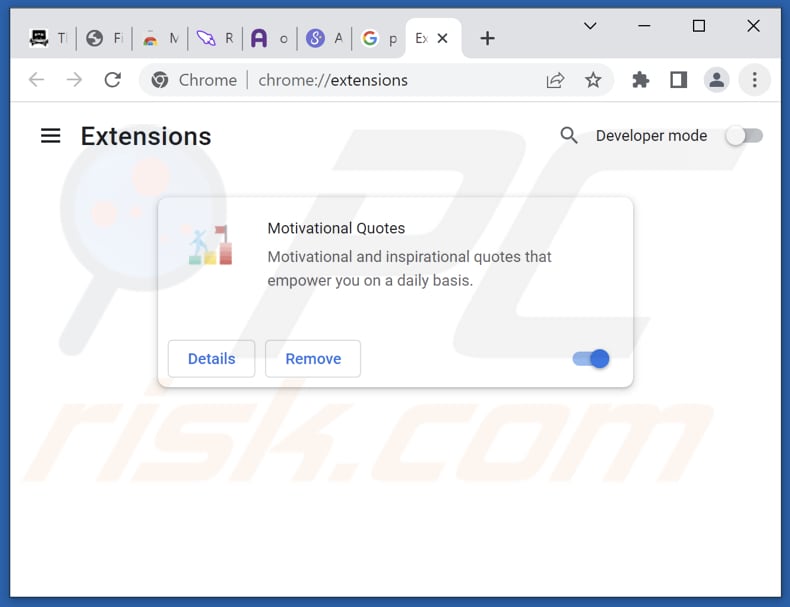 Cómo eliminar las extensiones de Google Chrome relacionadas con motivational-quotes.com