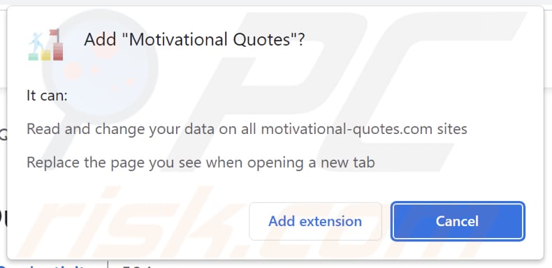 El secuestrador de navegador Motivational Quotes pide permisos