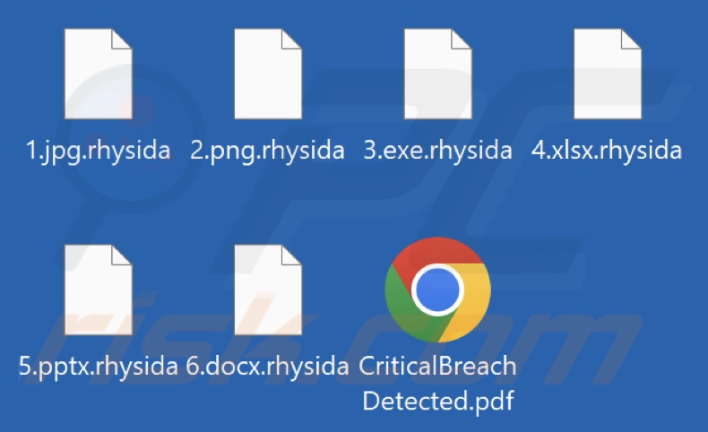 Archivos cifrados por el ransomware Rhysida (extensión .rhysida)