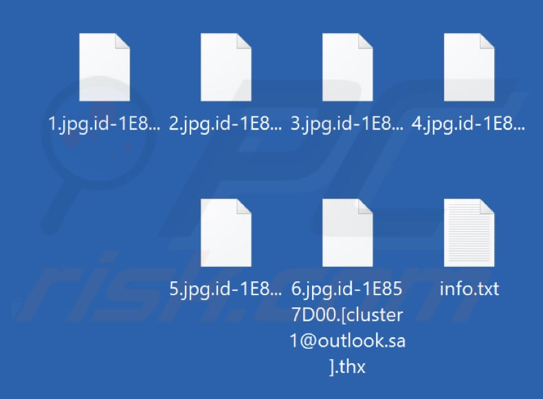 Archivos encriptados por el ransomware Thx (extensión .thx)