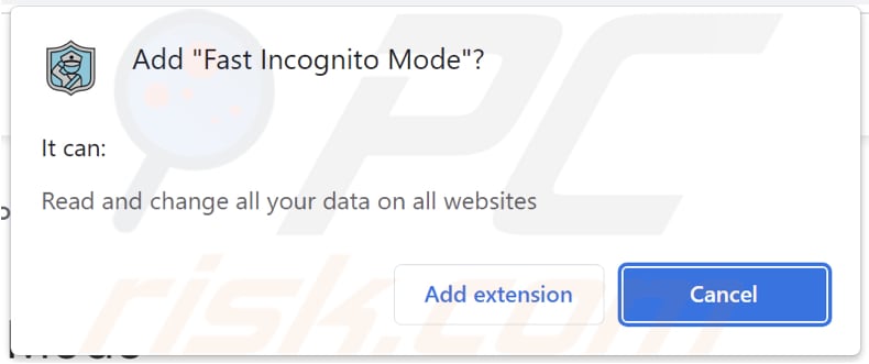 El adware Fast Incognito Mode