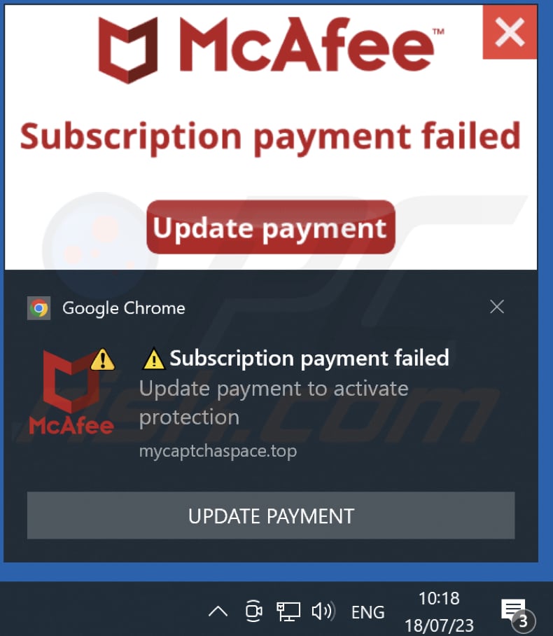notificación de mycaptchaspace[.]top
