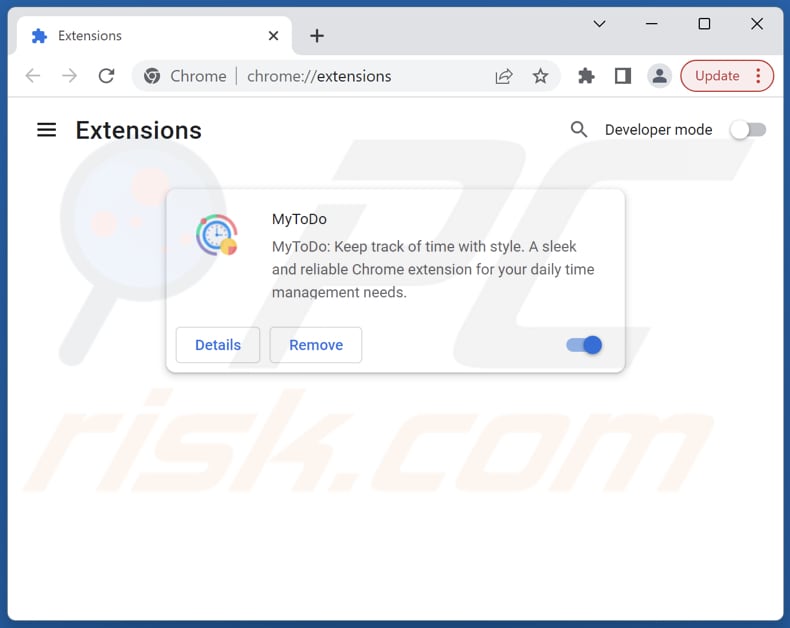 Cómo eliminar las extensiones de Google Chrome relacionadas con mylistodo.com