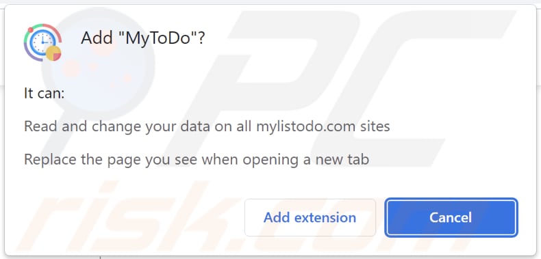 El secuestrador del navegador MyToDo pide permisos