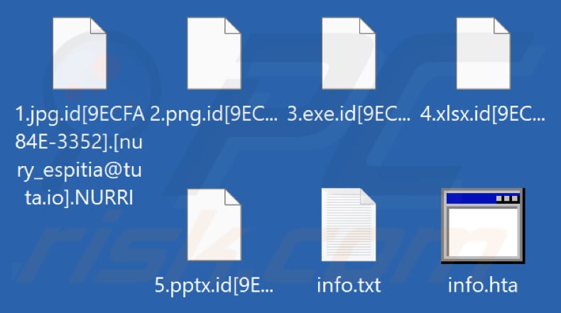 Archivos cifrados por el ransomware NURRI (extensión .NURRI)