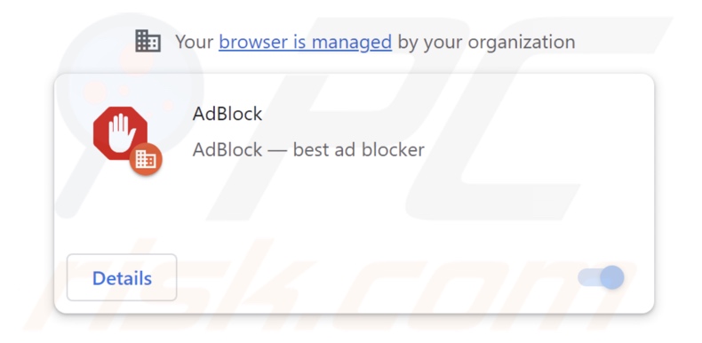 Extensión del adware AdBlock