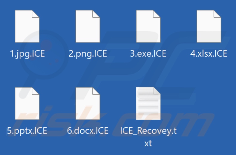 Archivos cifrados por el ransomware BLACK ICE (extensión .ICE)