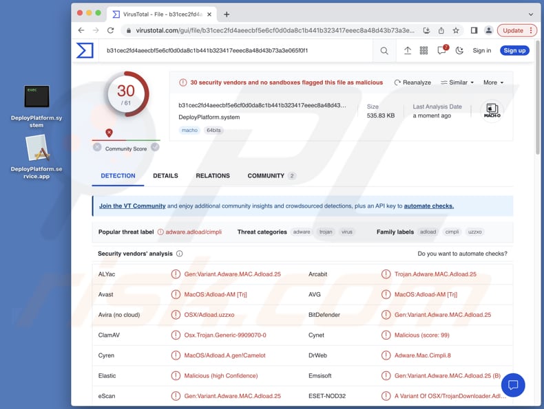 El adware DeployPlatform