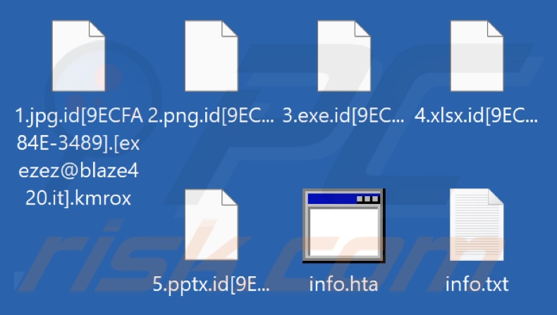 Archivos encriptados por el ransomware Kmrox (extensión .kmrox)