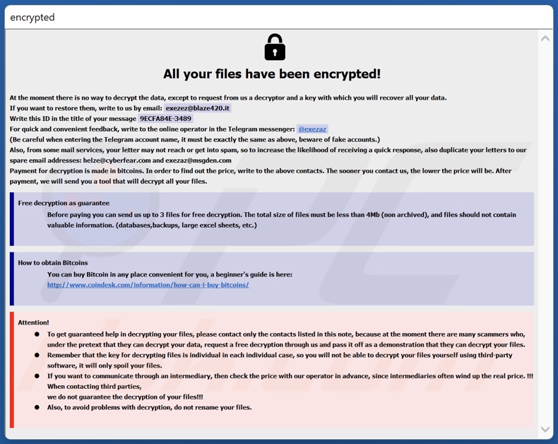 Nota de rescate de Kmrox ransomware (info.hta)
